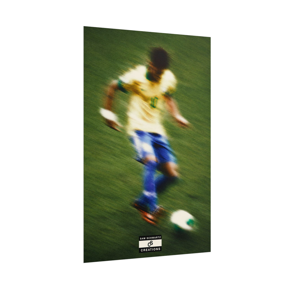 1/3 The Brazilian Prince Soccer Action Rolled Poster — Vintage Neymar Football Player Wall Art