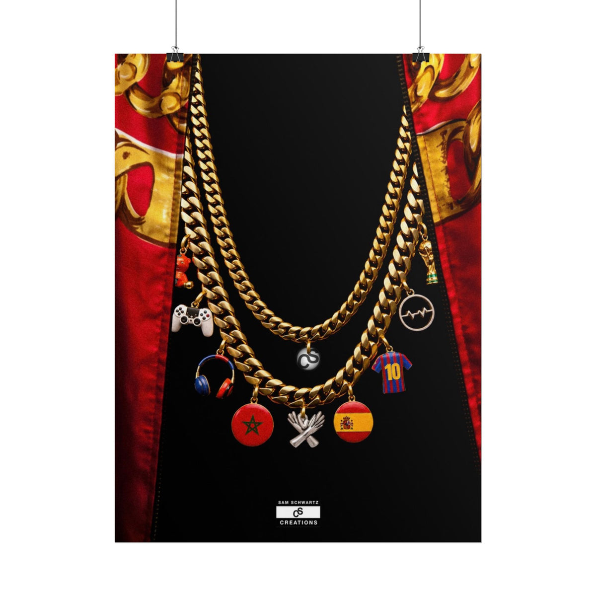Culture in Gold Poster | Football, Music and Morocco-Spain Wall Art
