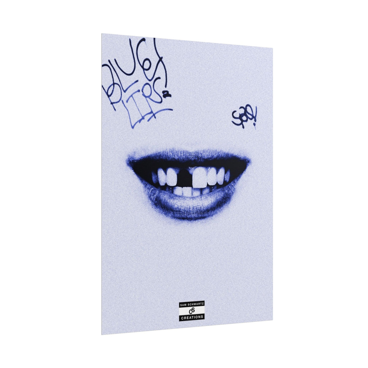 Blue Lips Poster | Experimental Hip-Hop Wall Art