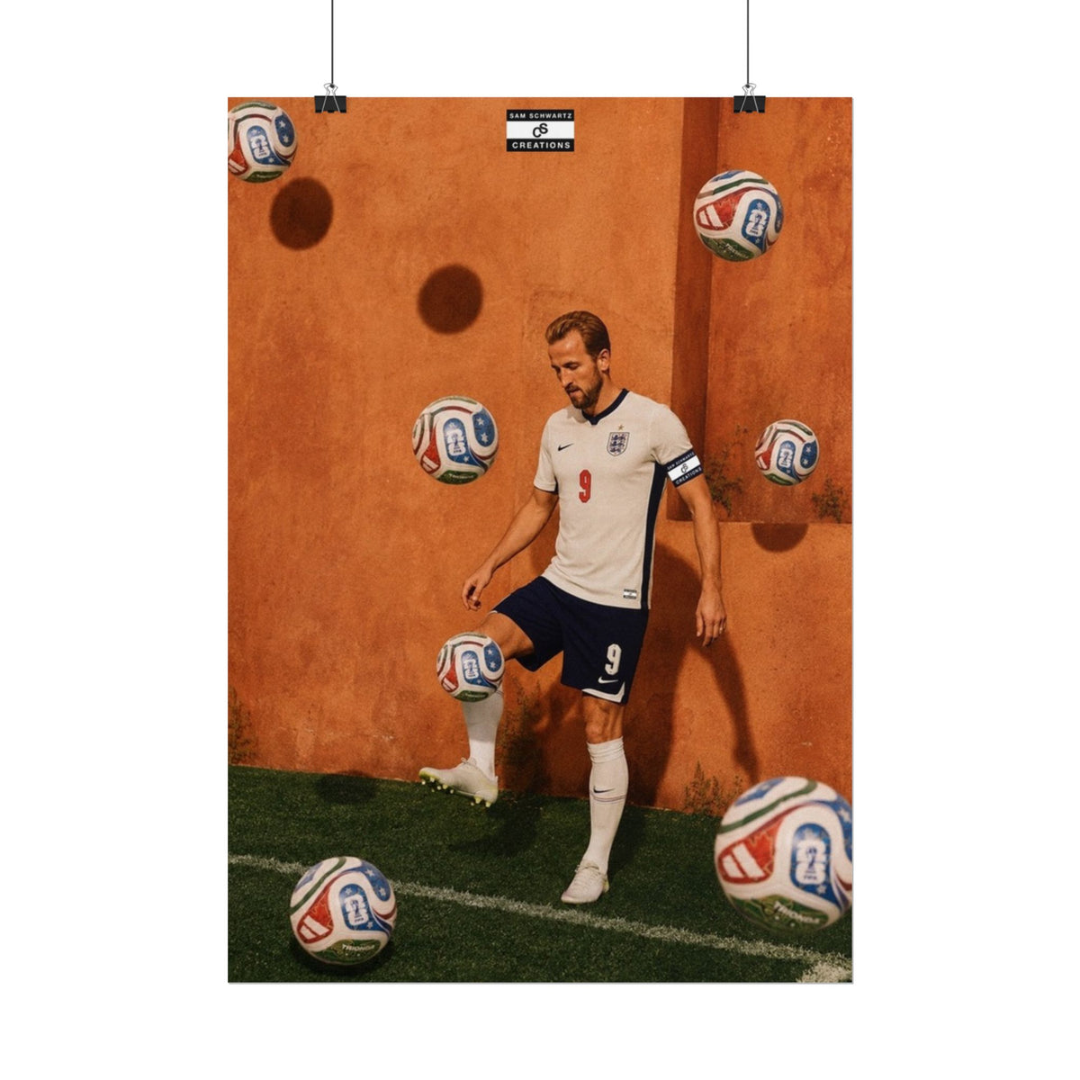 Captain’s Touch Poster | Harry Kane England Football Wall Art