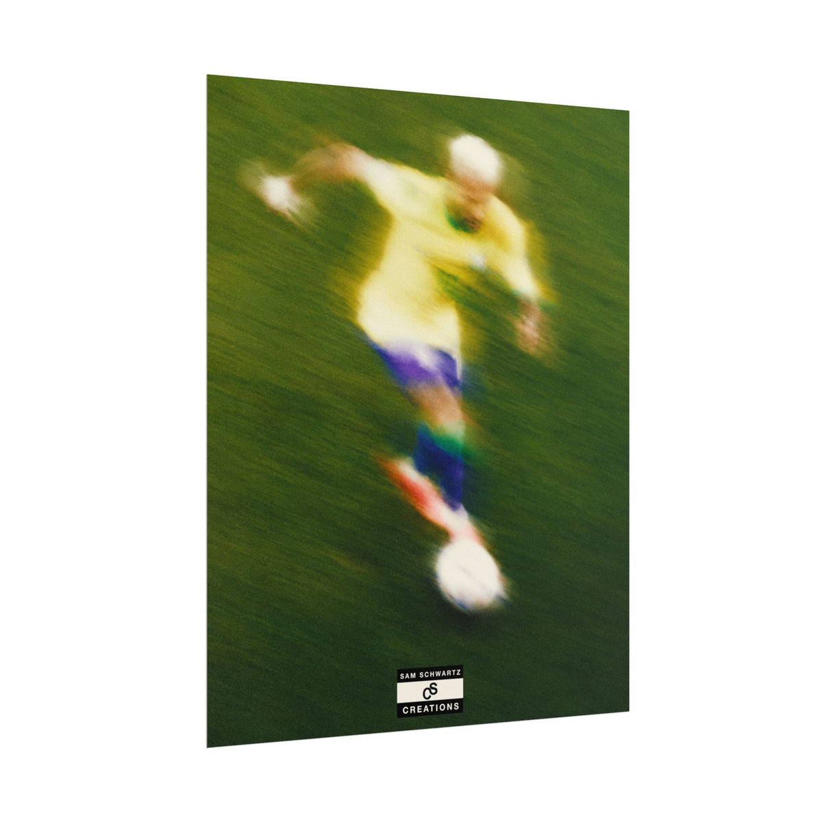 3/3 The Brazilian Prince Soccer Action Rolled Poster — Vintage Neymar Football Player Wall Art