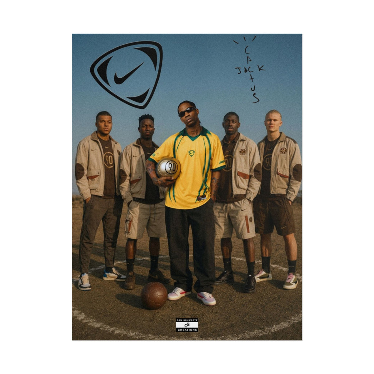 Cactus Jack Football Collective Poster | Travis Scott & Football Stars Wall Art