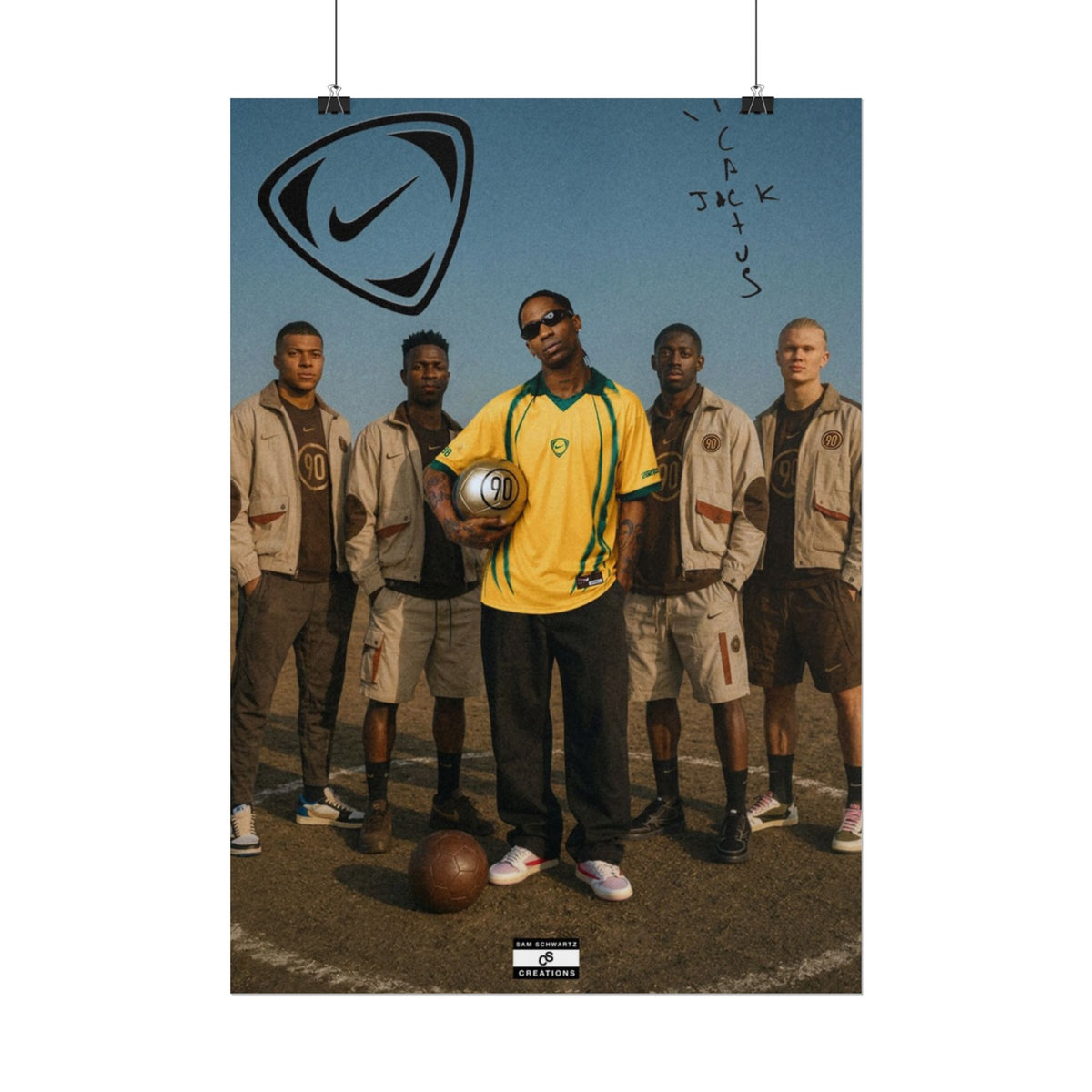 Cactus 90 Poster | Travis Scott and Football Icons Wall Art