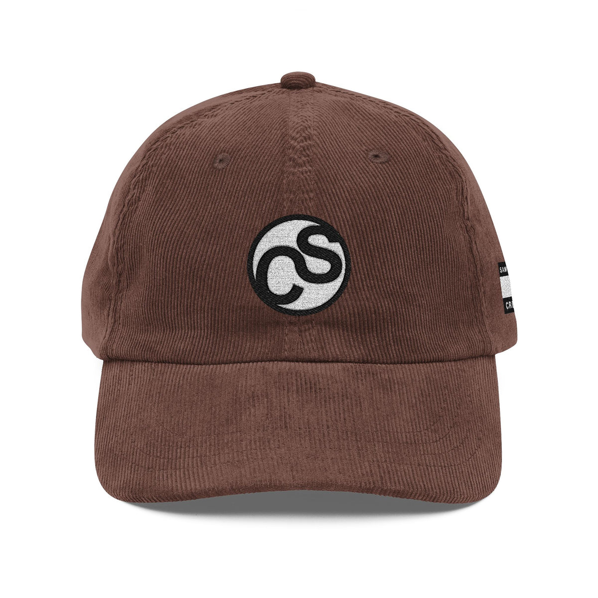 Vintage Sam Schwartz Creations Corduroy Cap — Embroidered Retro Symbol Dad Hat