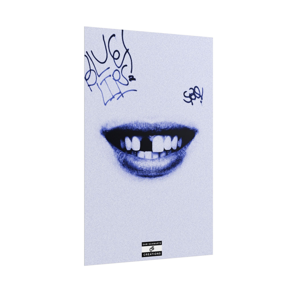 Blue Lips Poster | Experimental Hip-Hop Wall Art