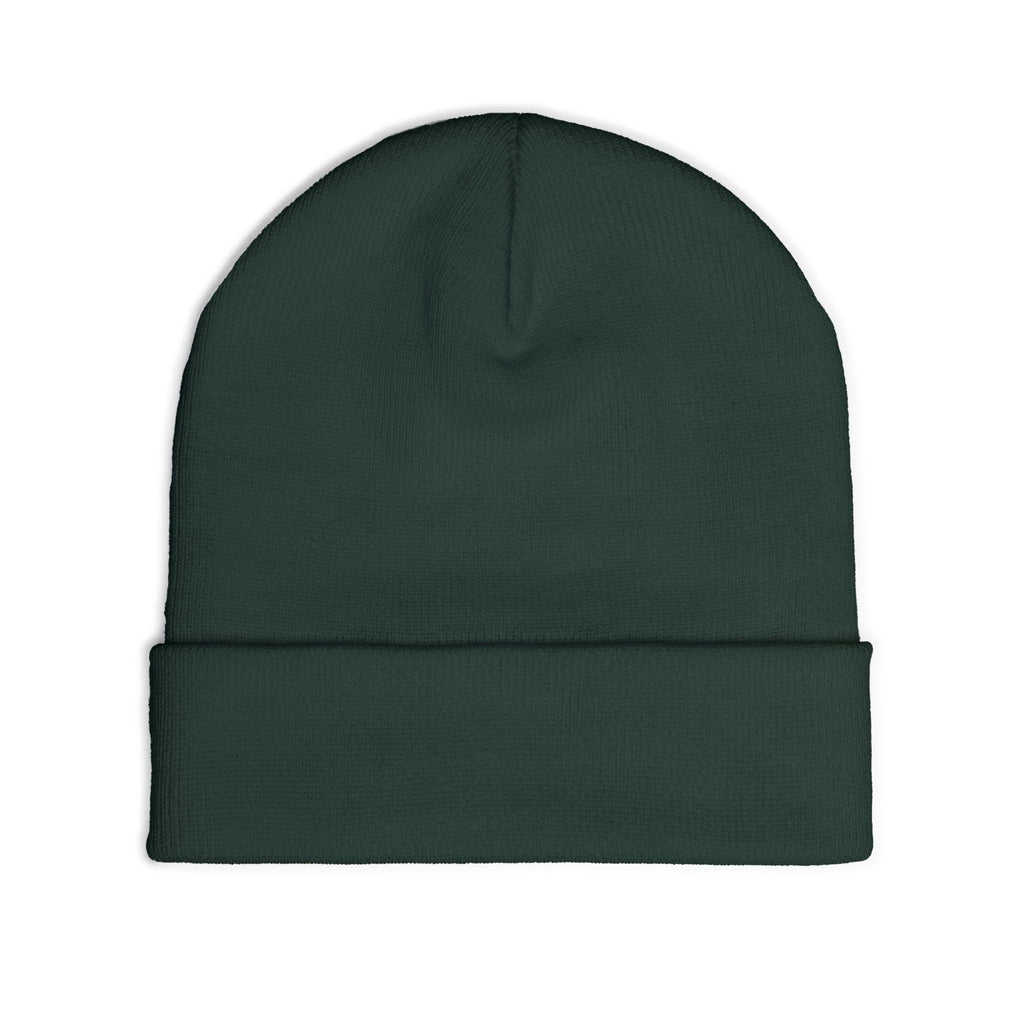 Embroidered Sam Schwartz Creations Logo Knit Beanie — Cozy Grey Winter Hat