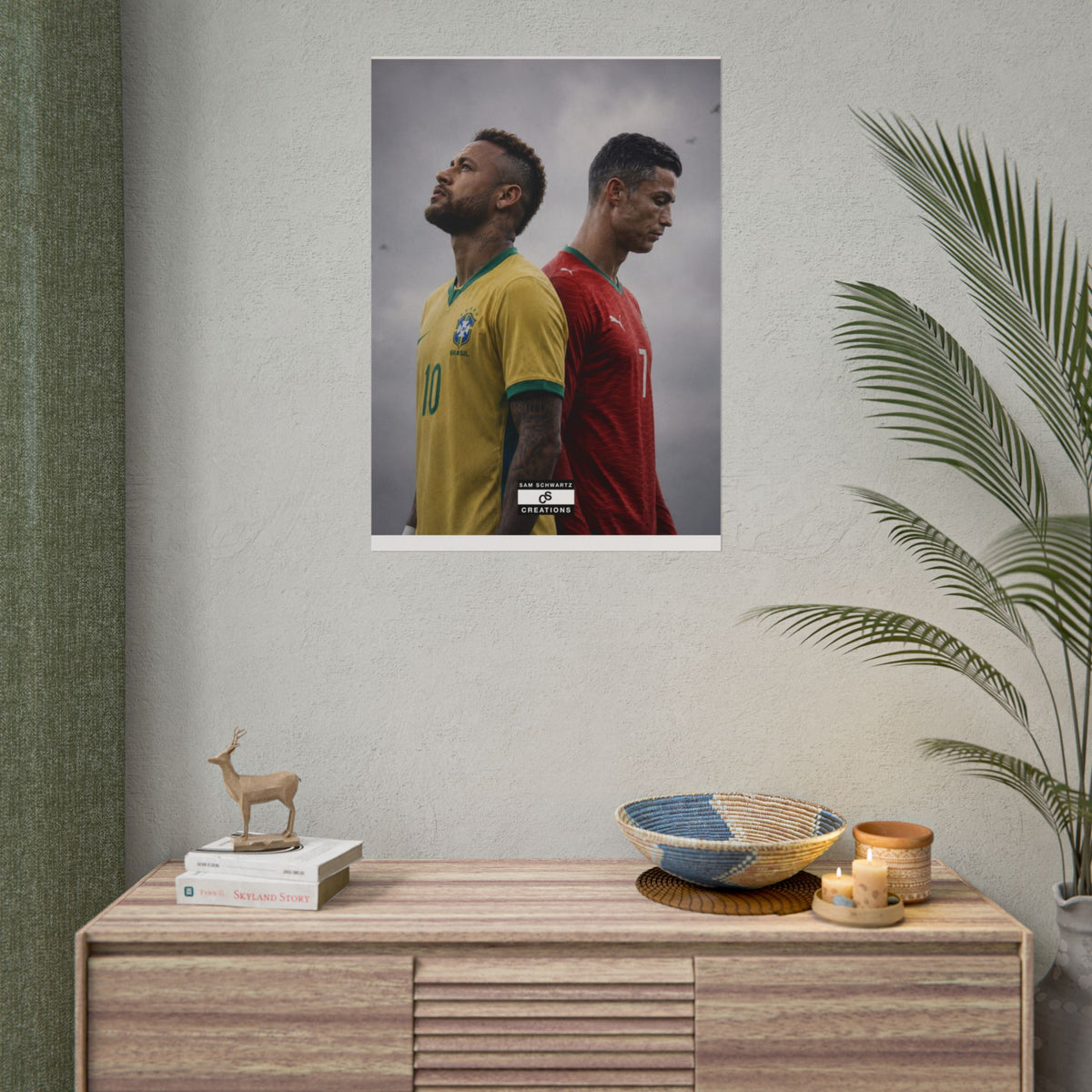 Two Nations Poster | Neymar and Cristiano Ronaldo Football Wall Art