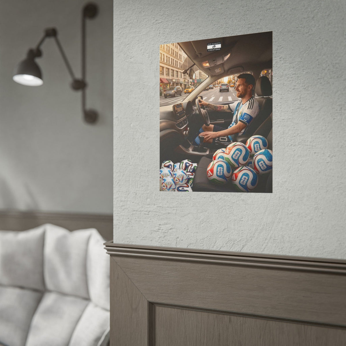 Driving the Dream Poster | Lionel Messi World Cup Football Wall Art