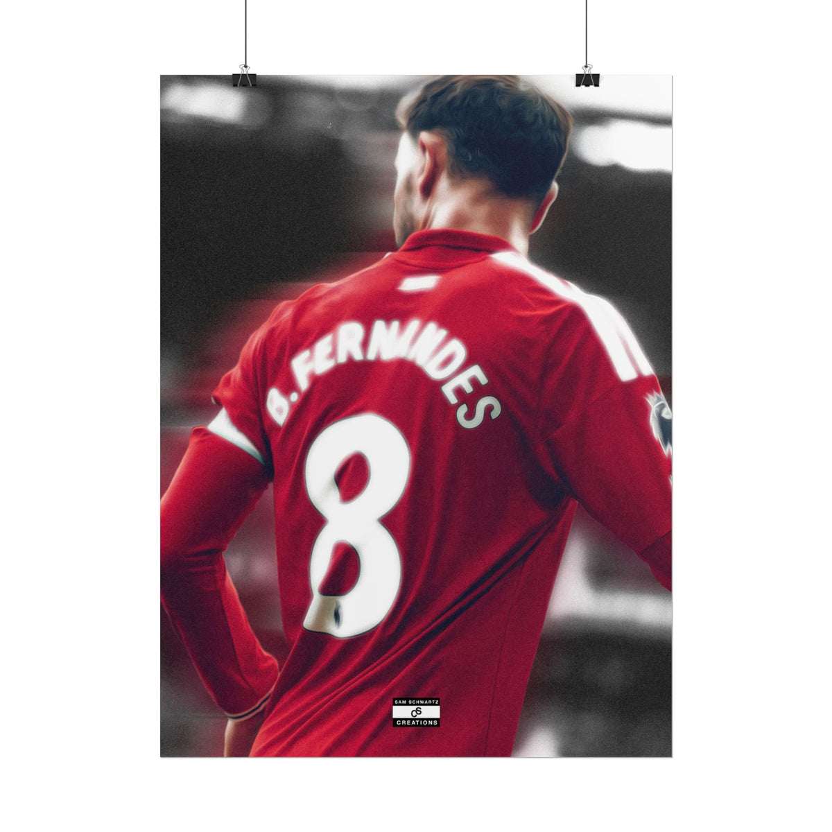 Number Eight Poster | Bruno Fernandes Manchester United Football Wall Art