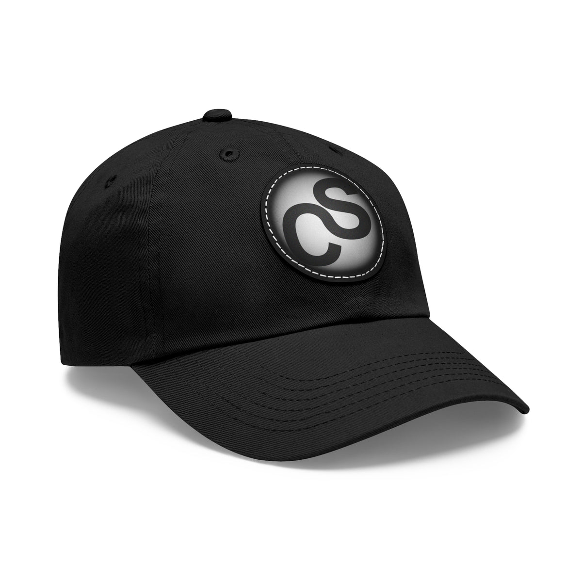 Round Leather Sam Schwartz Creations Patch Hat — Monogram Sam Schwartz Creations Casual Baseball Cap
