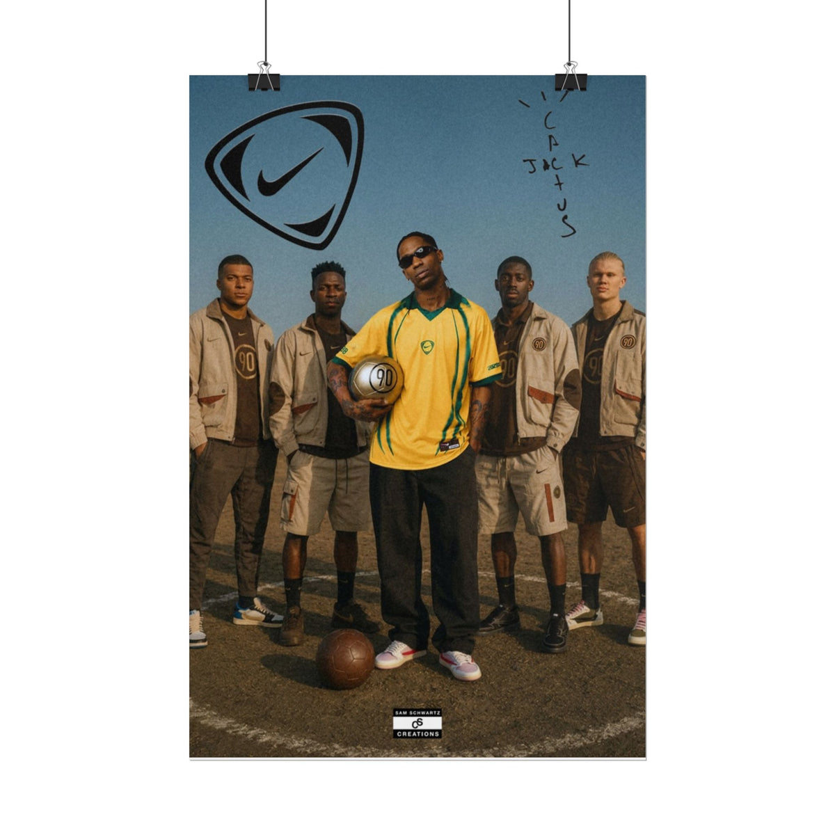 Cactus 90 Poster | Travis Scott and Football Icons Wall Art