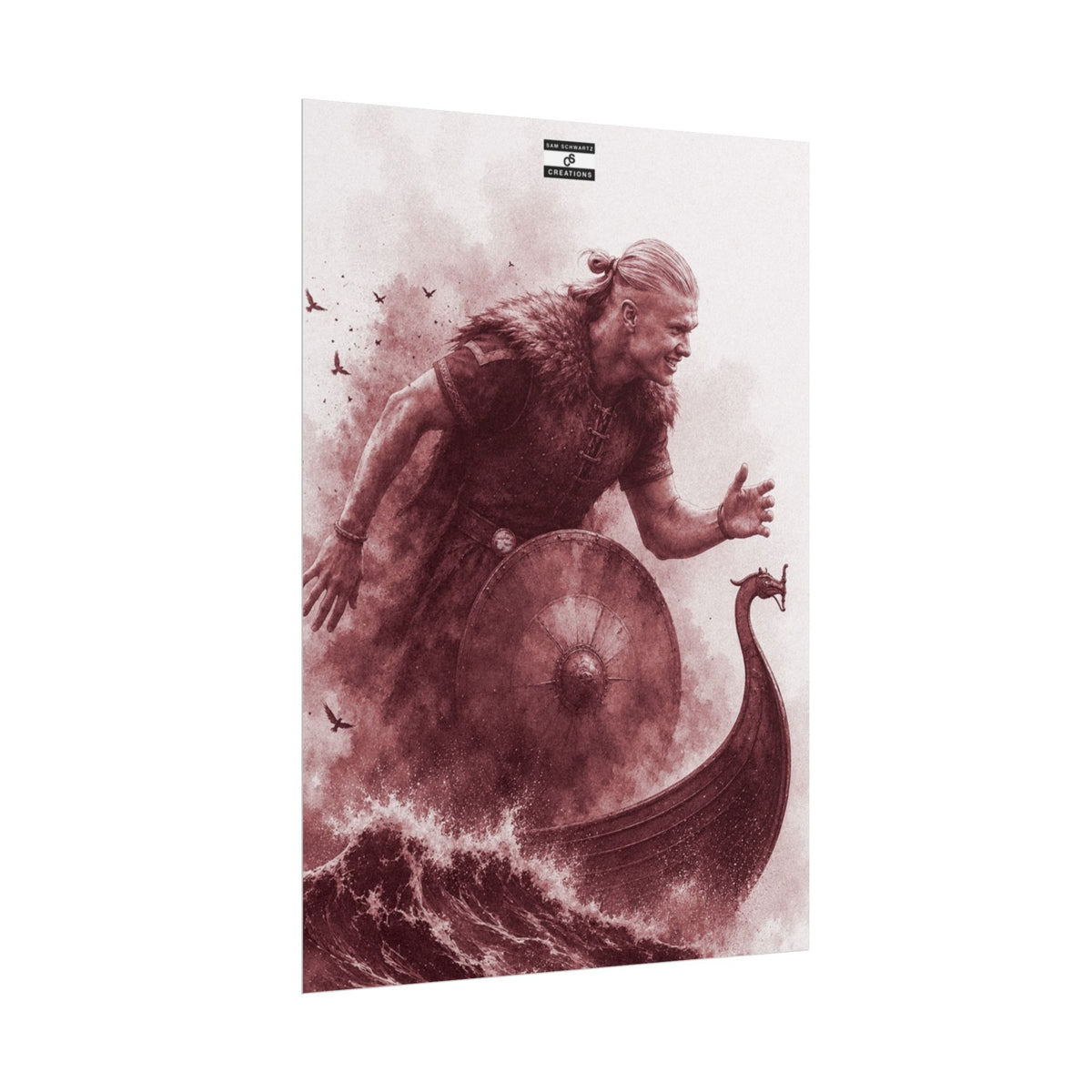 The Viking Poster | Erling Haaland Football Wall Art