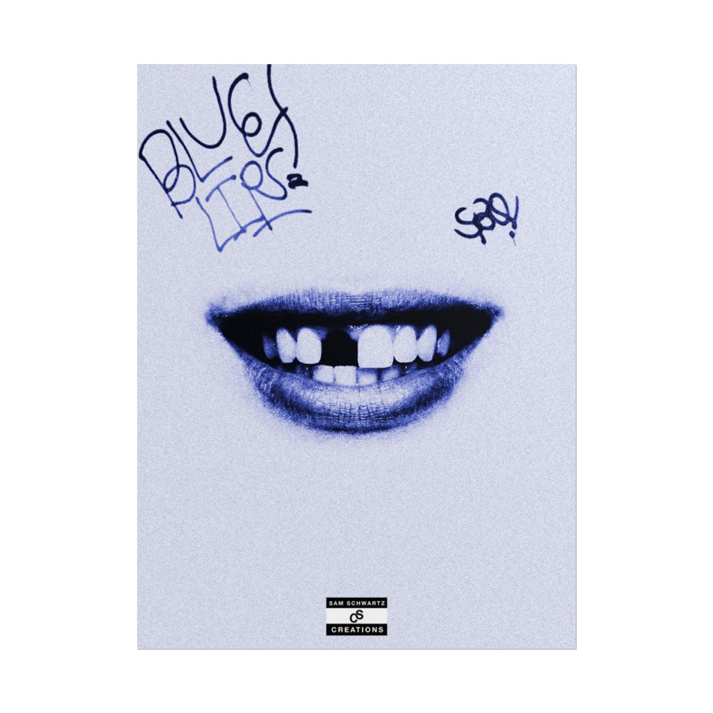 Blue Lips Poster | Experimental Hip-Hop Wall Art