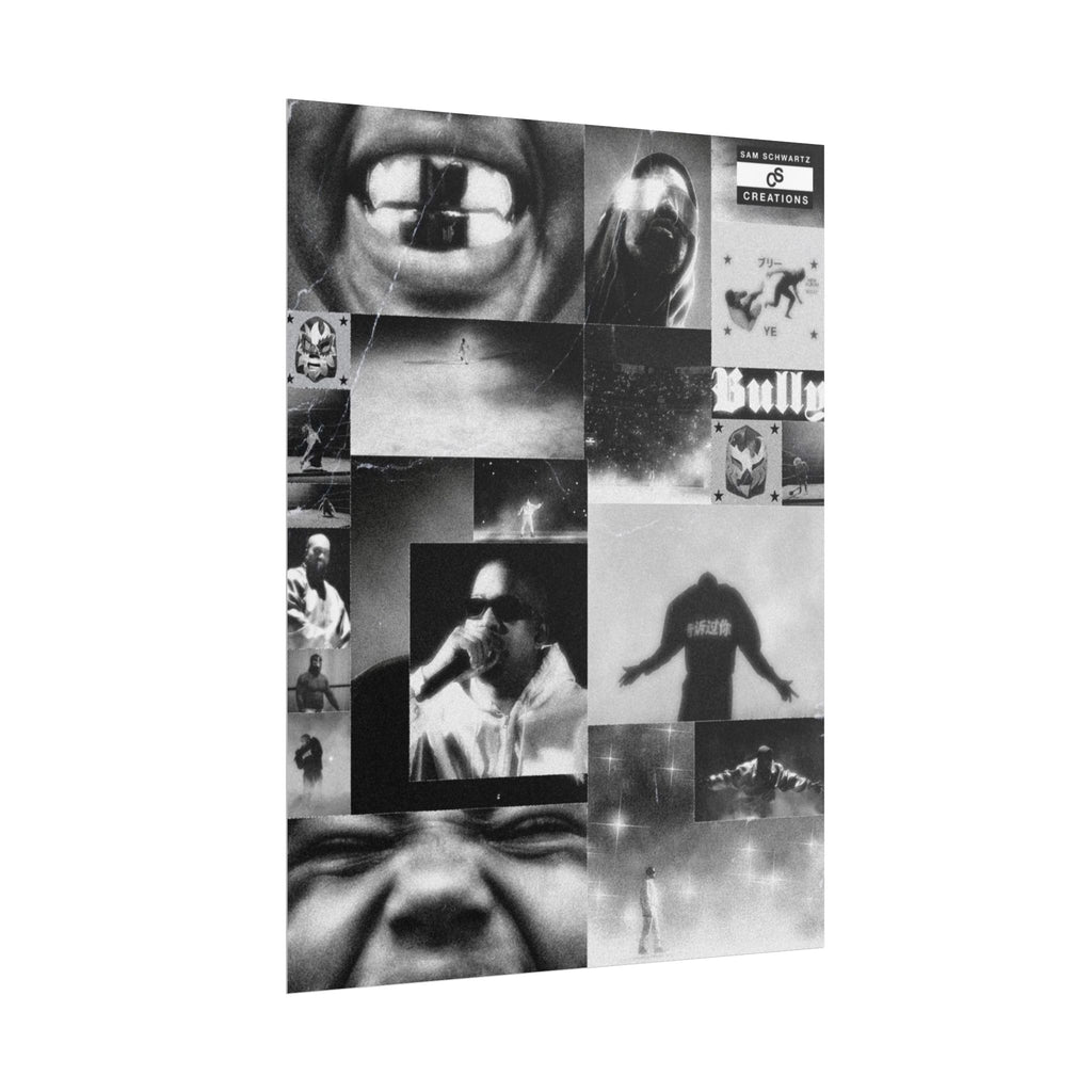 Bully Archive Poster | Experimental Kanye West Music Collage Wall Art