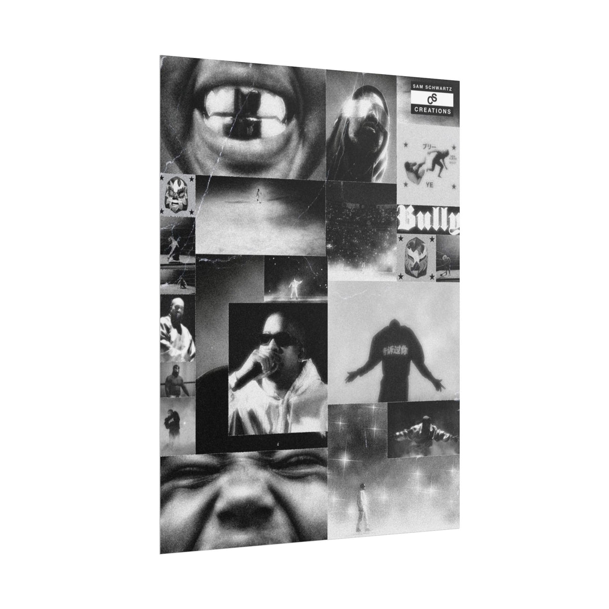 Bully Archive Poster | Experimental Kanye West Music Collage Wall Art