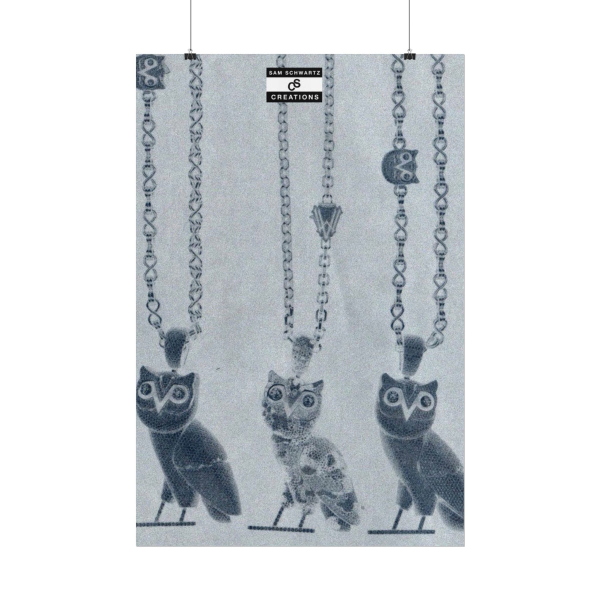OVO Iced Out Chain Poster | Owl Pendant Hip-Hop Wall Art