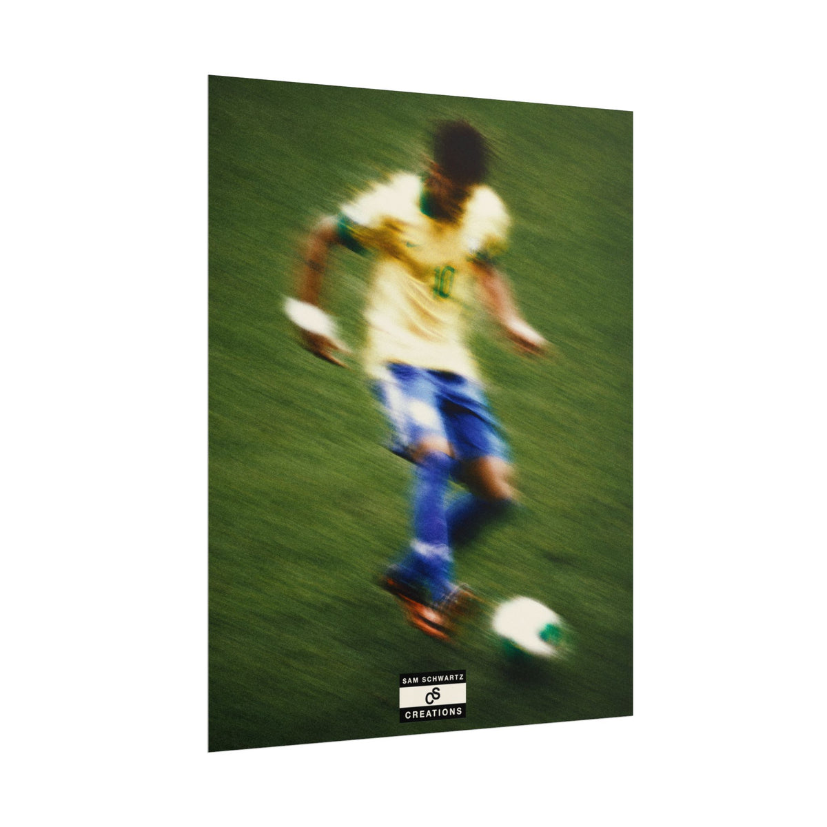 1/3 The Brazilian Prince Soccer Action Rolled Poster — Vintage Neymar Football Player Wall Art
