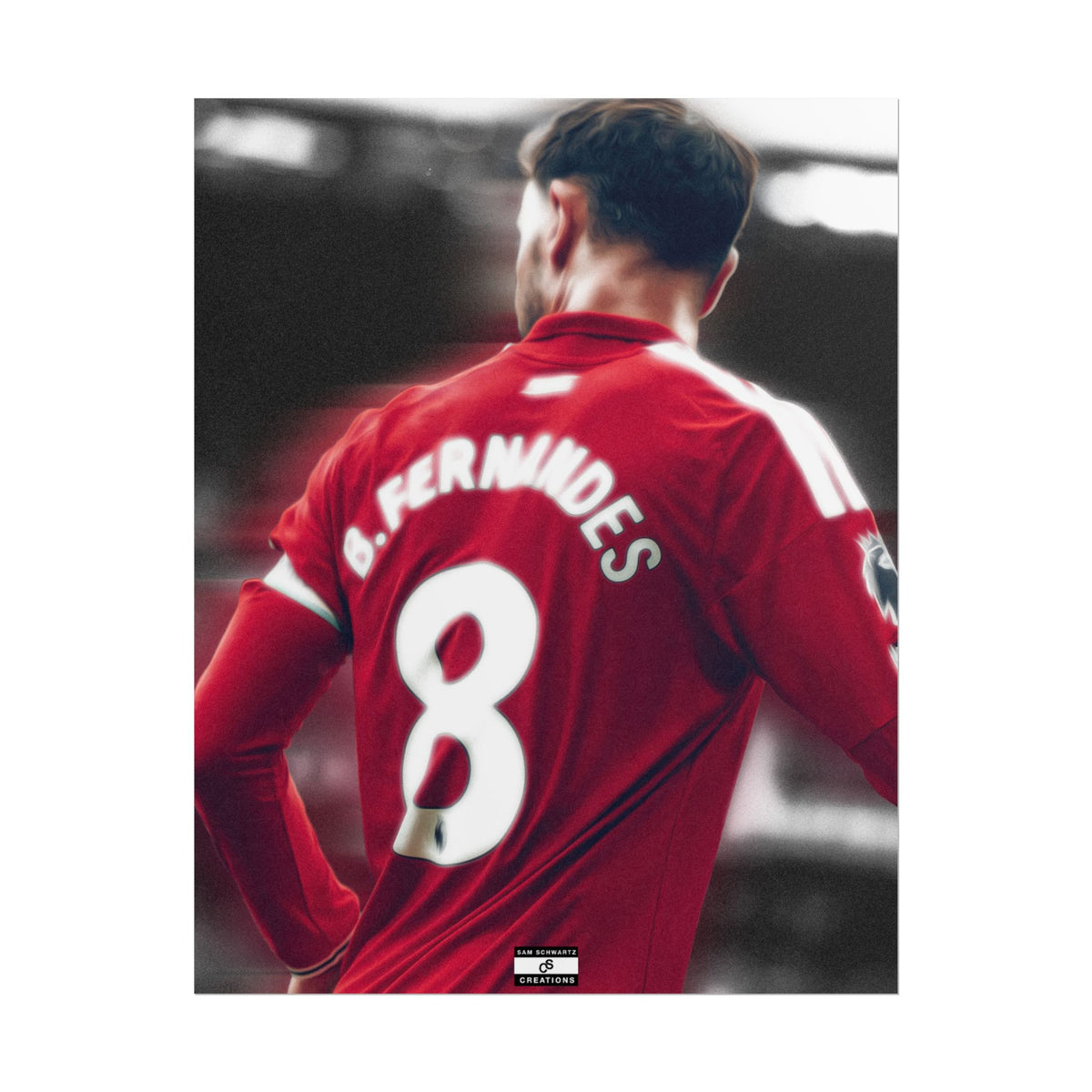 Number Eight Poster | Bruno Fernandes Manchester United Football Wall Art