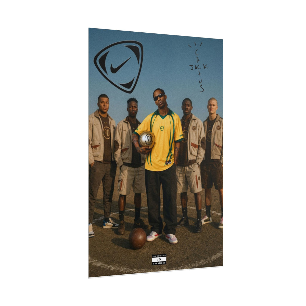 Cactus 90 Poster | Travis Scott and Football Icons Wall Art