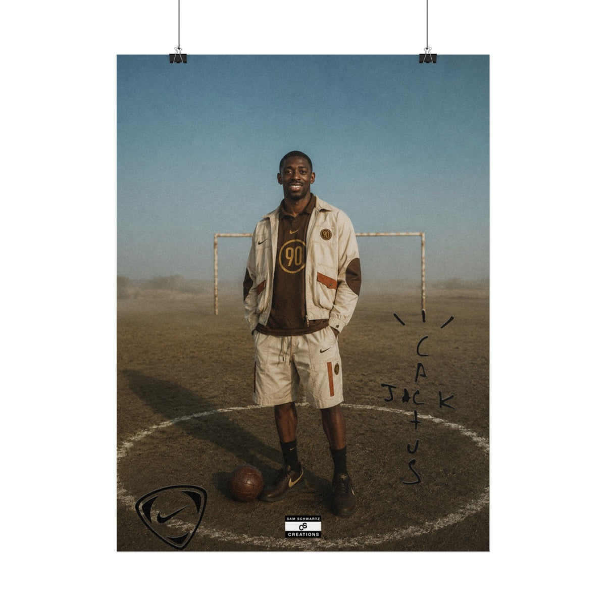 Cactus Jack 90 Poster | Ousmane Dembélé Football Wall Art