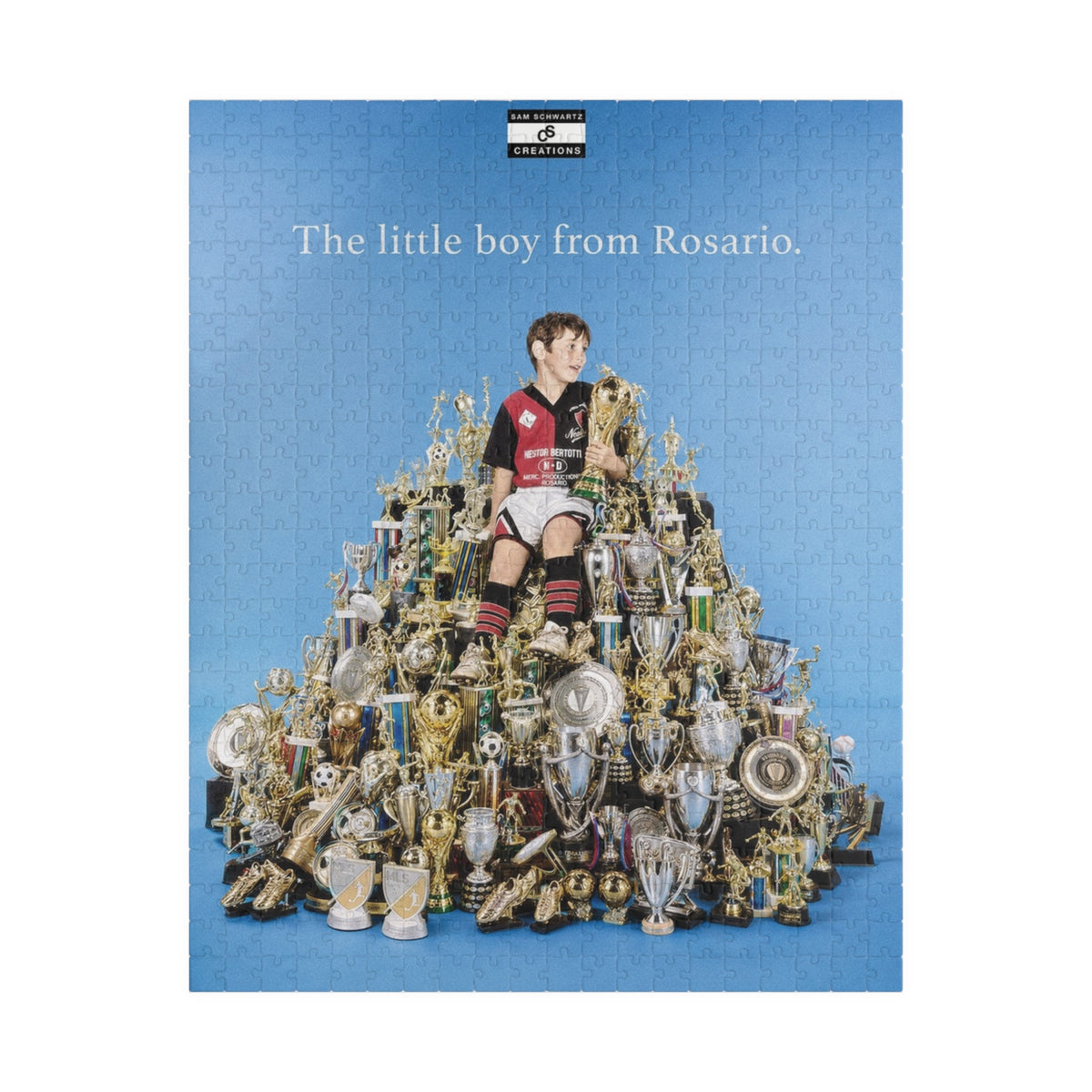 The Little Boy From Rosario Puzzle — Soccer Trophy Collage Jigsaw (110–1014 pcs)