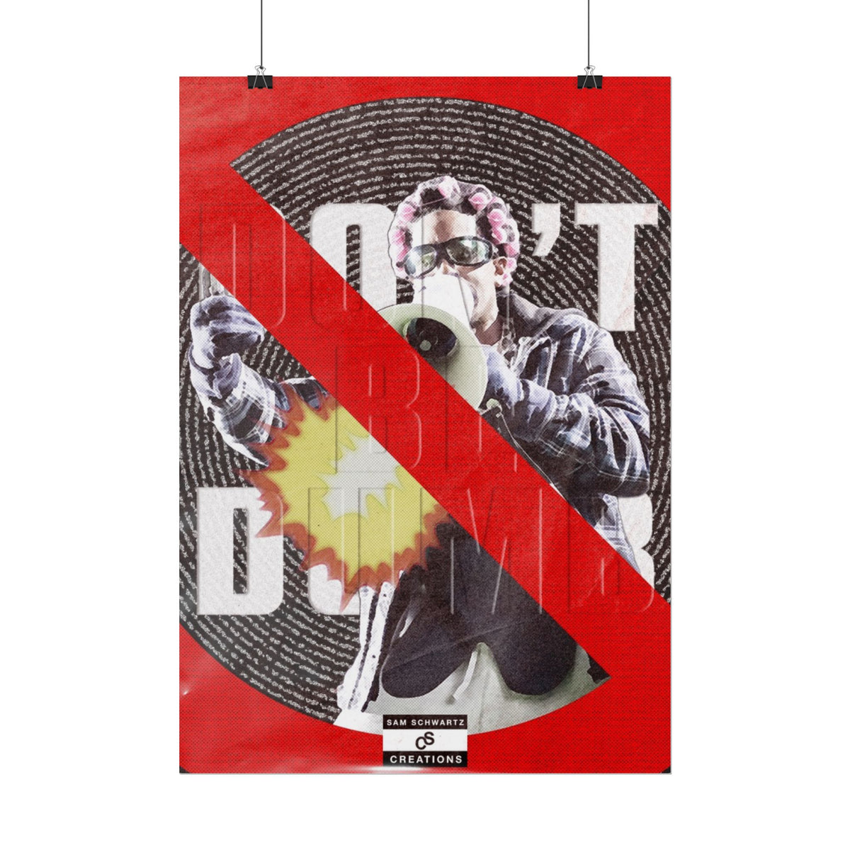 Don't Be Dumb Poster | Megaphone Music Collage Wall Art