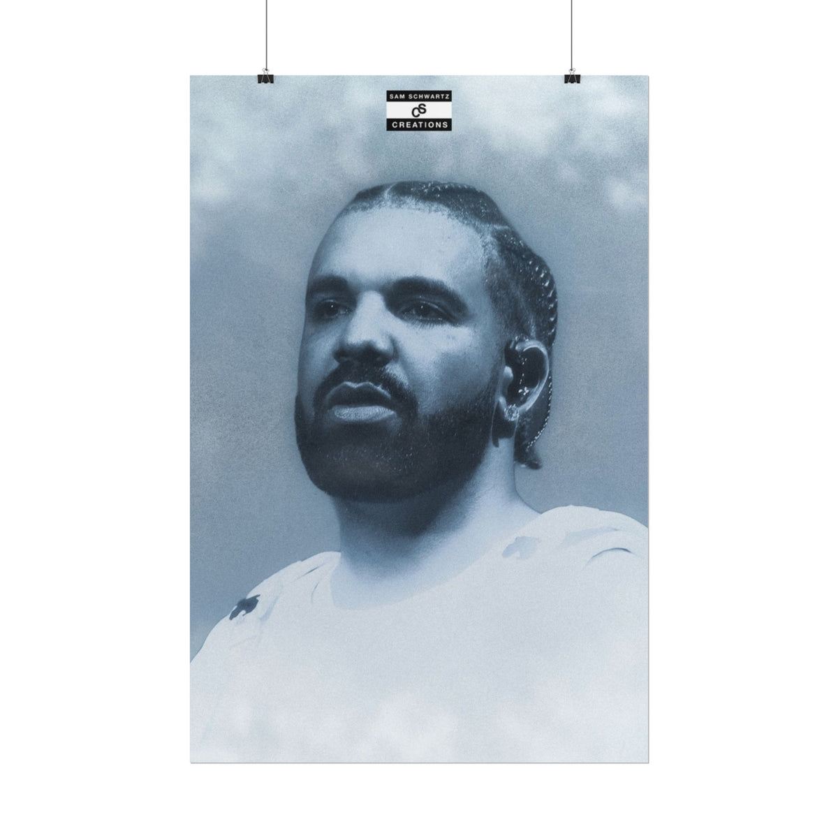 Blue Haze Poster | Drake Music Portrait Wall Art