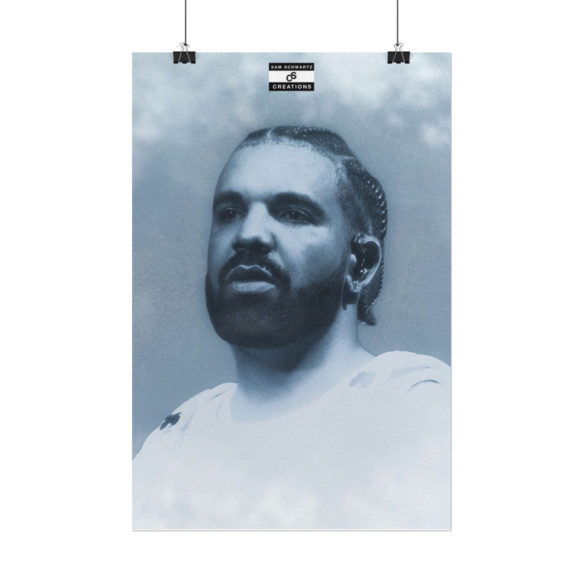 Blue Haze Poster | Drake Music Portrait Wall Art