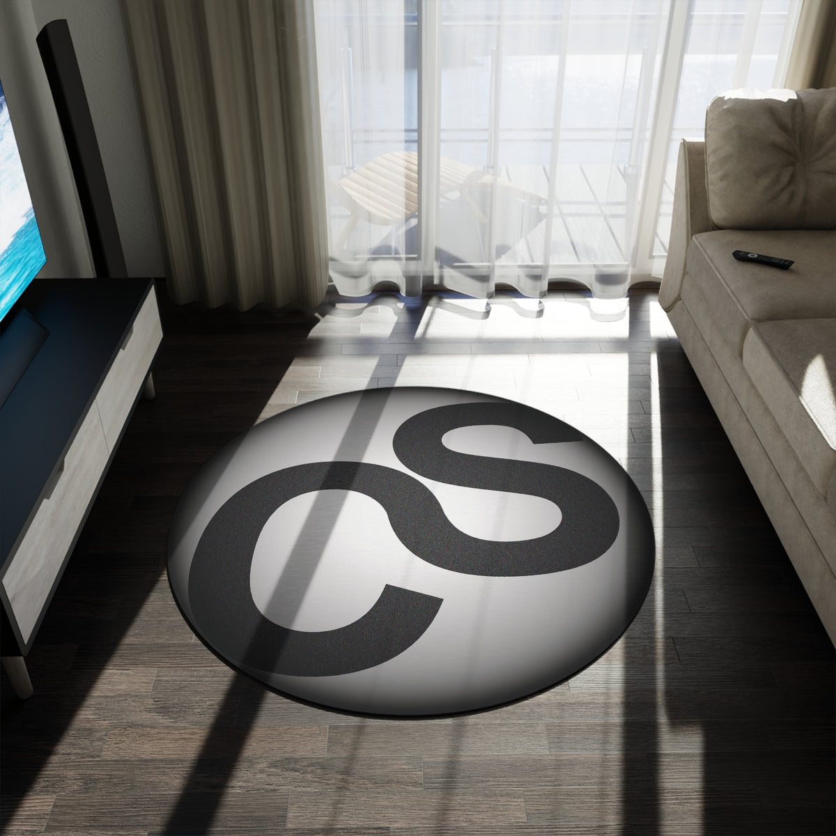 Sam Schwartz Creations Round Rug — Sam Schwartz Creations Logo Floor Mat