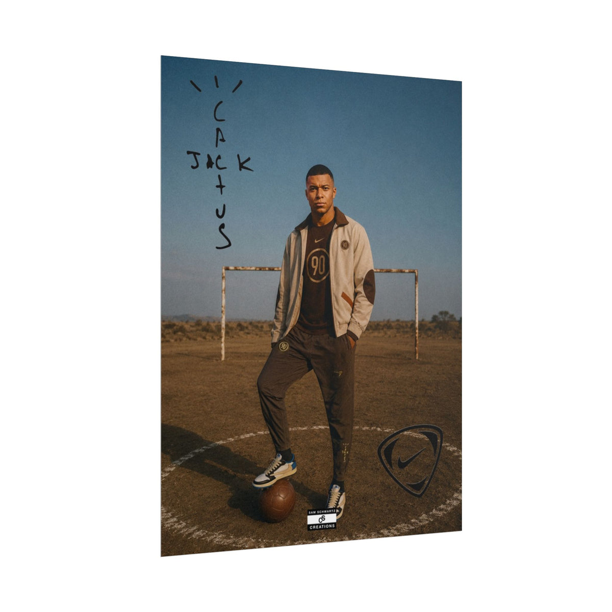 Cactus Jack 90 Poster | Kylian Mbappé Football Wall Art