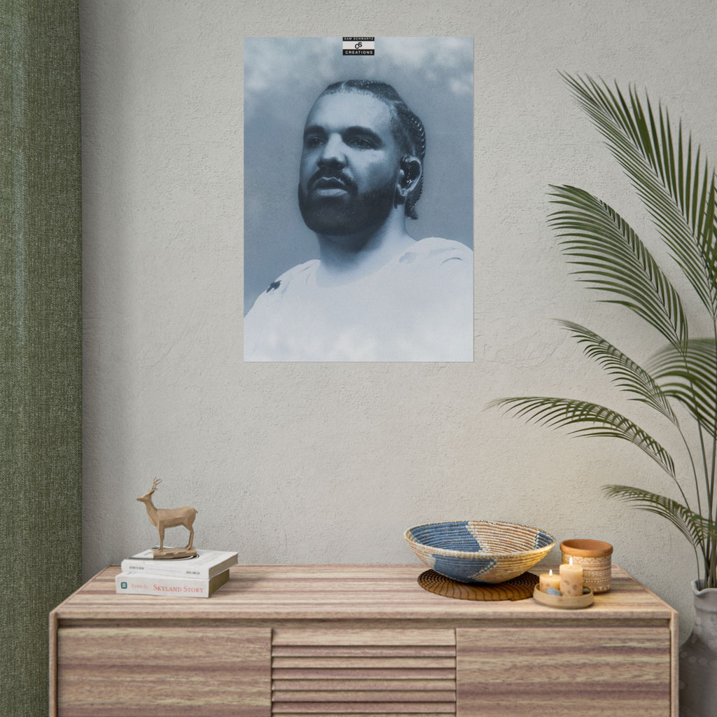 Blue Haze Poster | Drake Music Portrait Wall Art