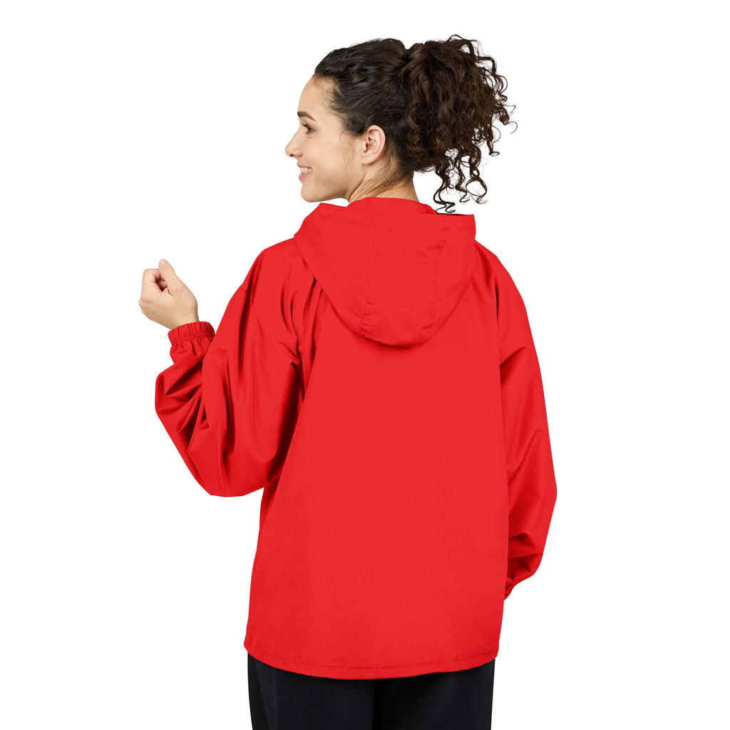 Sam Schwartz Creations x Champion Packable Anorak Jacket with Embroidered Chest Logo – Lightweight Windbreaker