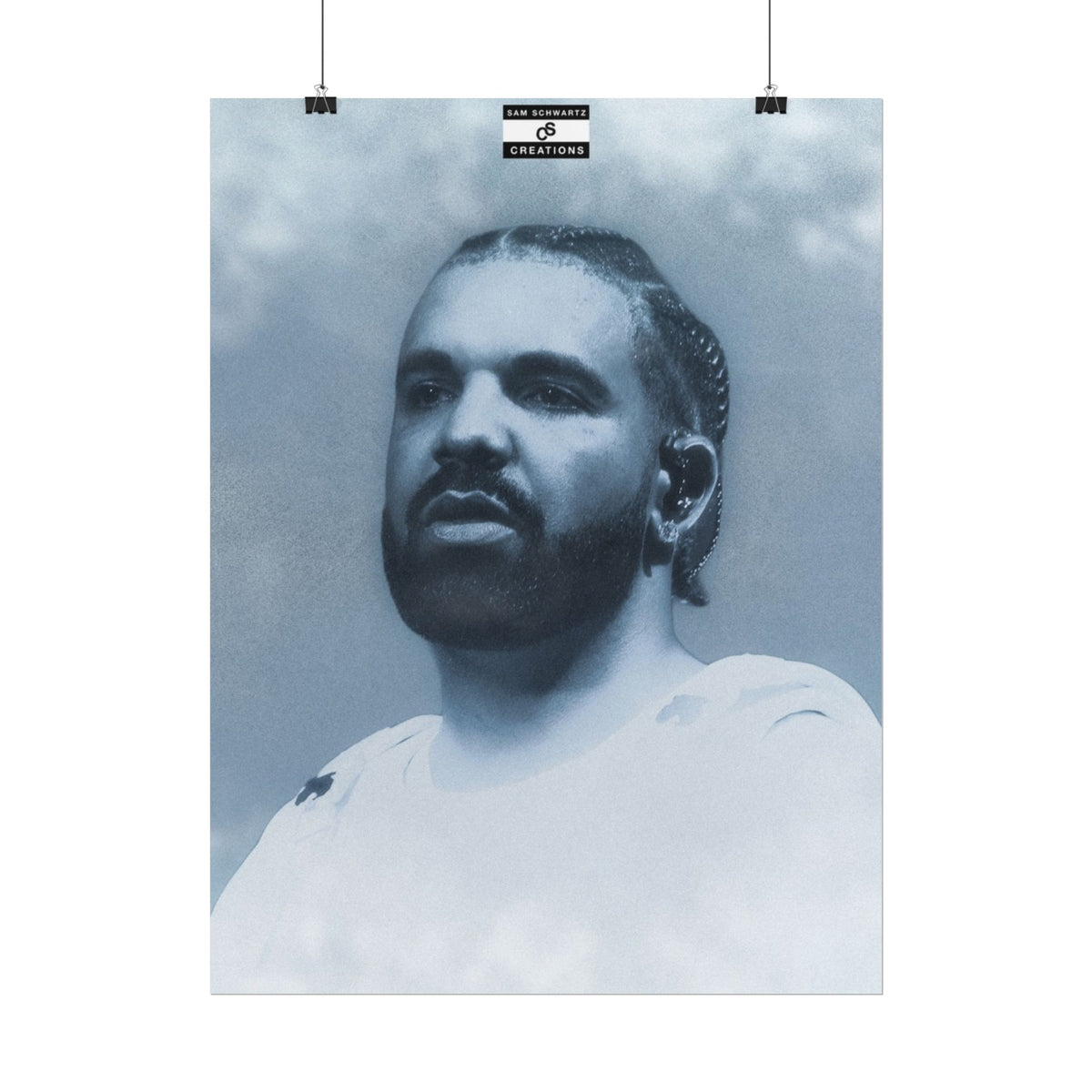 Blue Haze Poster | Drake Music Portrait Wall Art