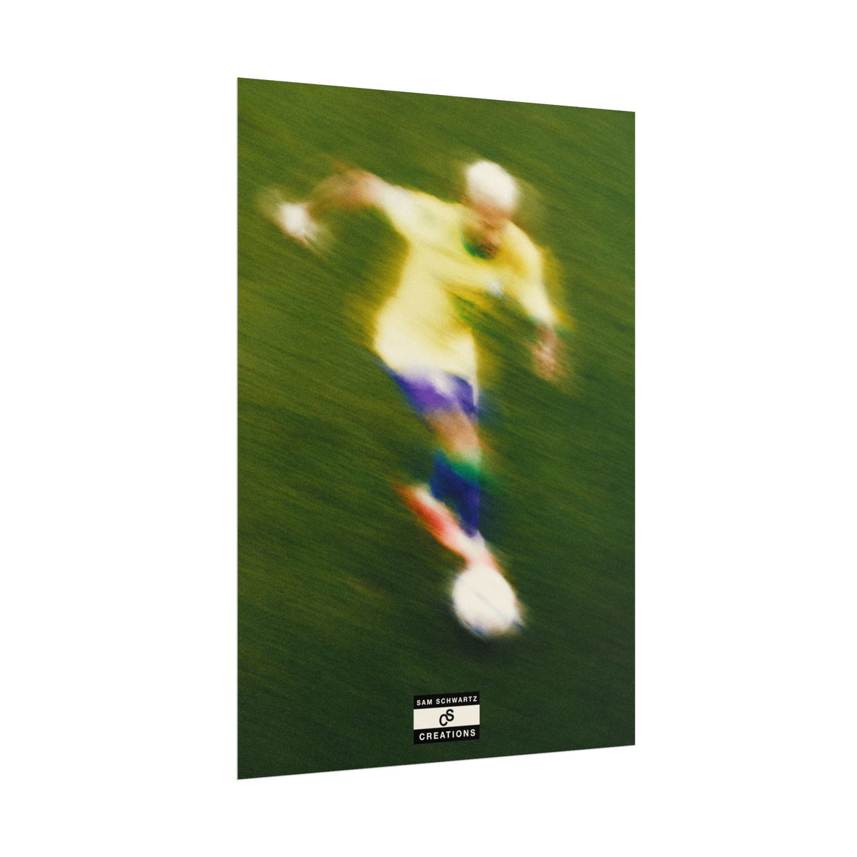 3/3 The Brazilian Prince Soccer Action Rolled Poster — Vintage Neymar Football Player Wall Art