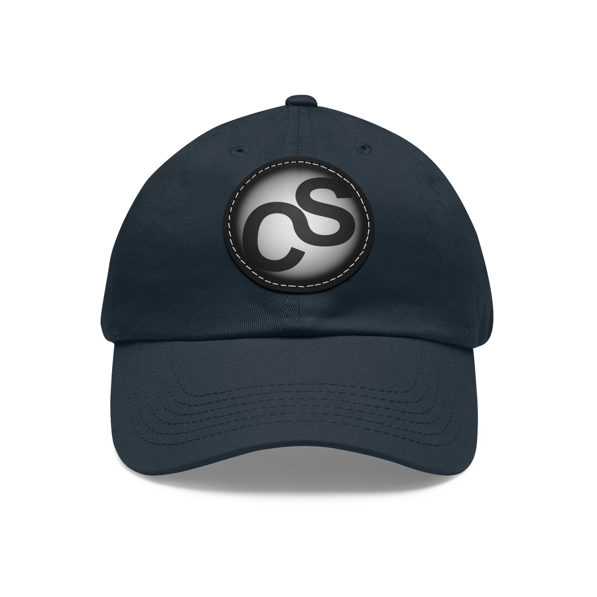Round Leather Sam Schwartz Creations Patch Hat — Monogram Sam Schwartz Creations Casual Baseball Cap