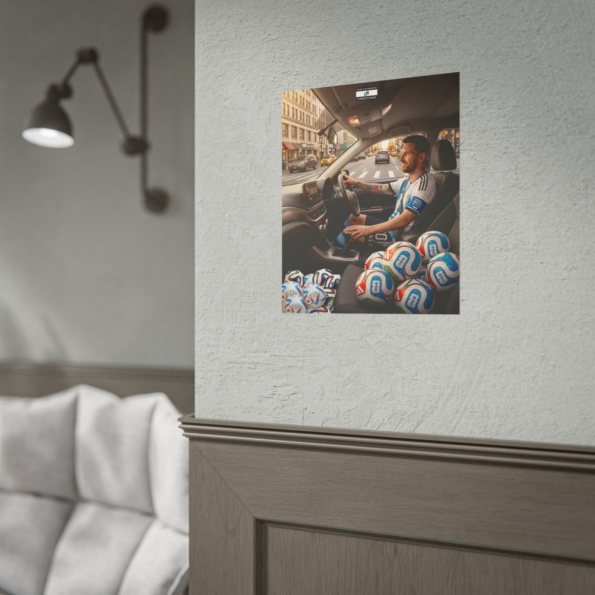 Driving the Dream Poster | Lionel Messi World Cup Football Wall Art