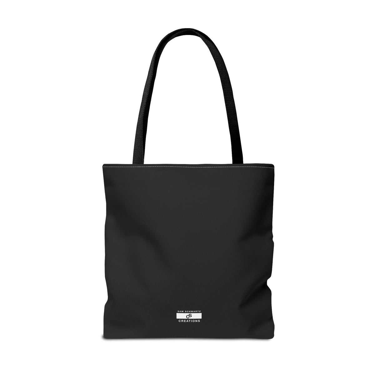 Monochrome Sam Schwartz Creations Logo Tote Bag – Minimalist Black & White Carryall