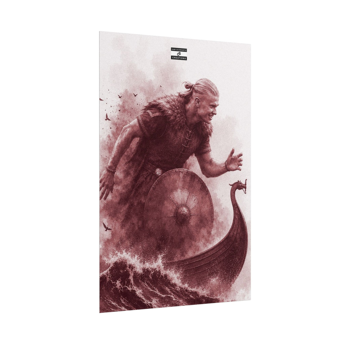 The Viking Poster | Erling Haaland Football Wall Art