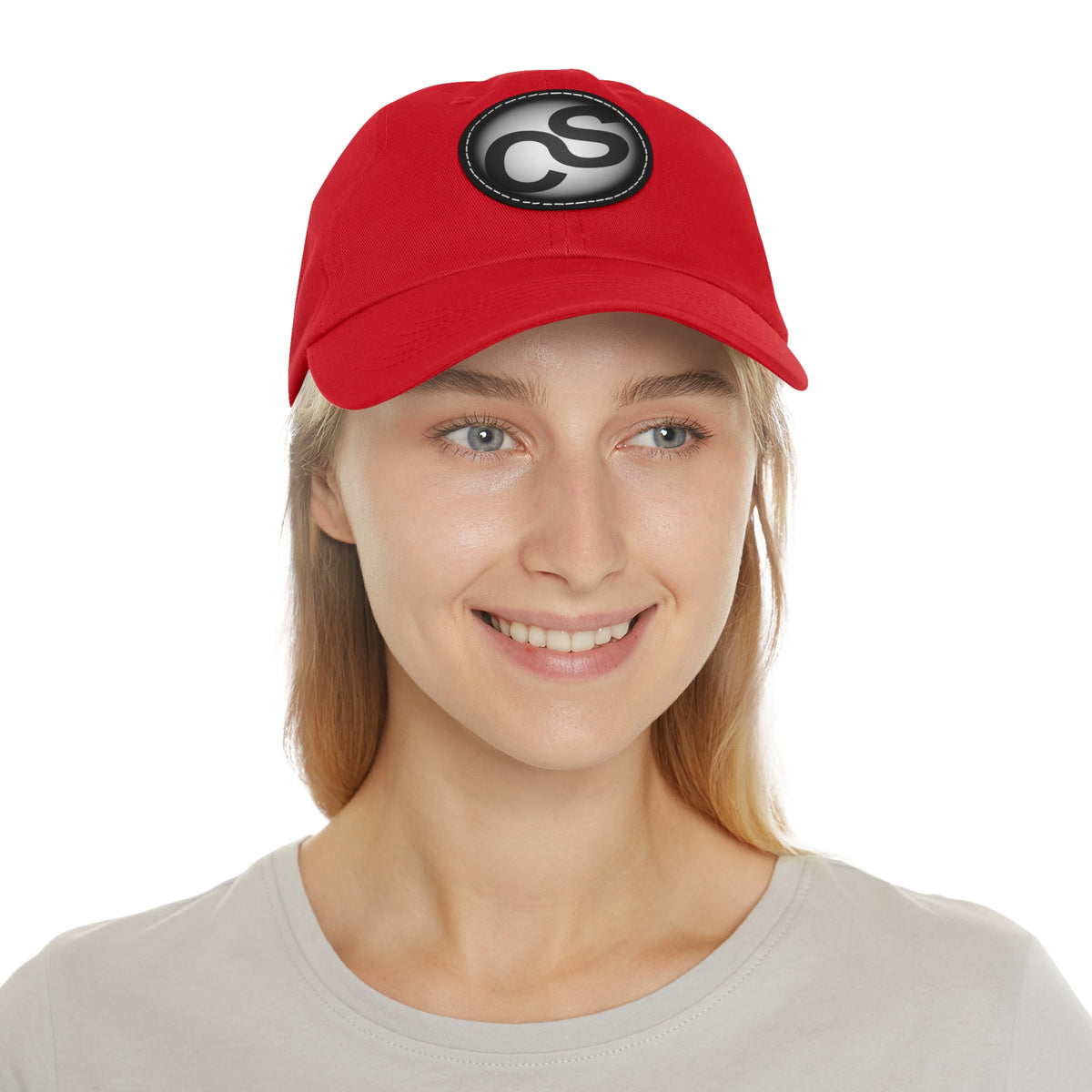 Round Leather Sam Schwartz Creations Patch Hat — Monogram Sam Schwartz Creations Casual Baseball Cap