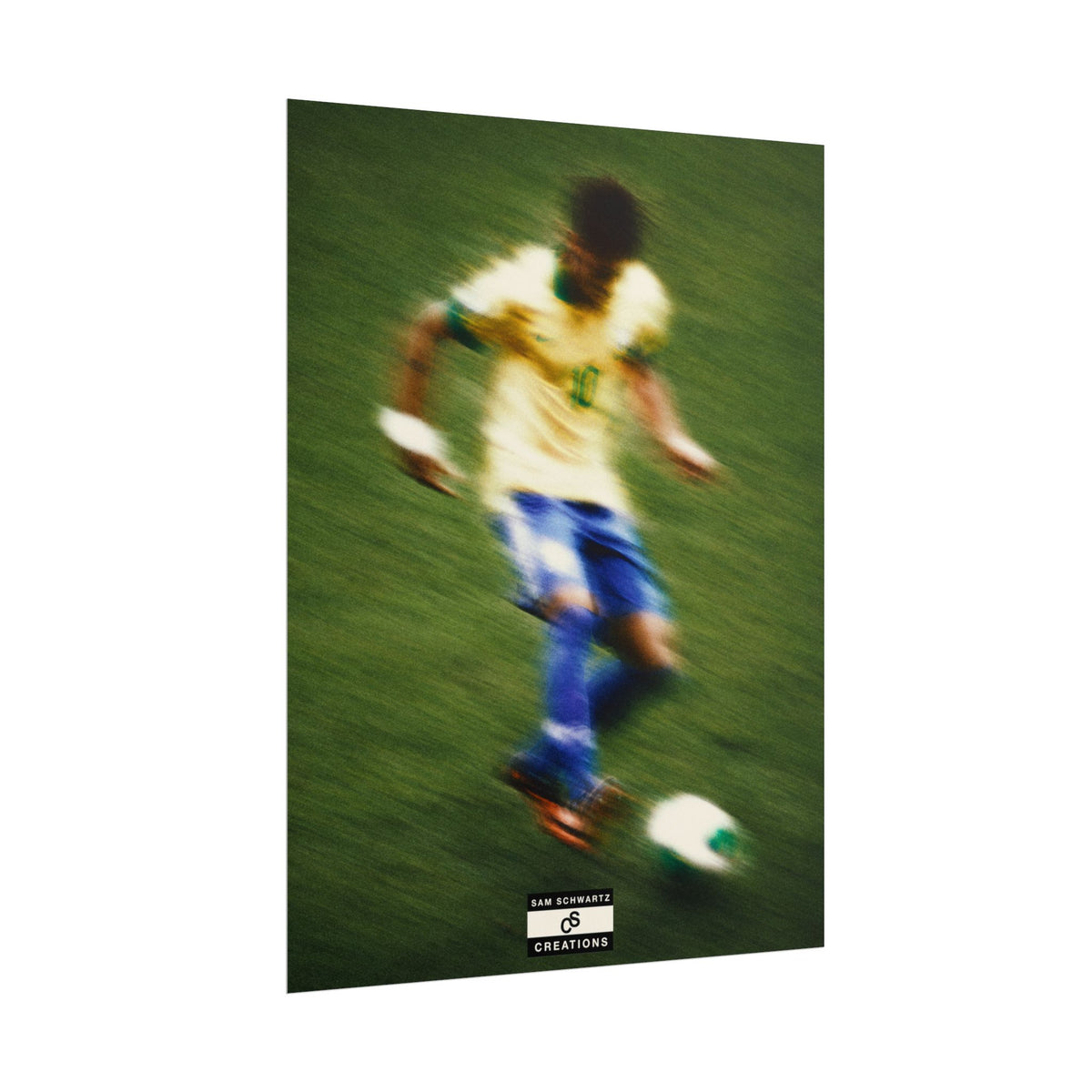 1/3 The Brazilian Prince Soccer Action Rolled Poster — Vintage Neymar Football Player Wall Art
