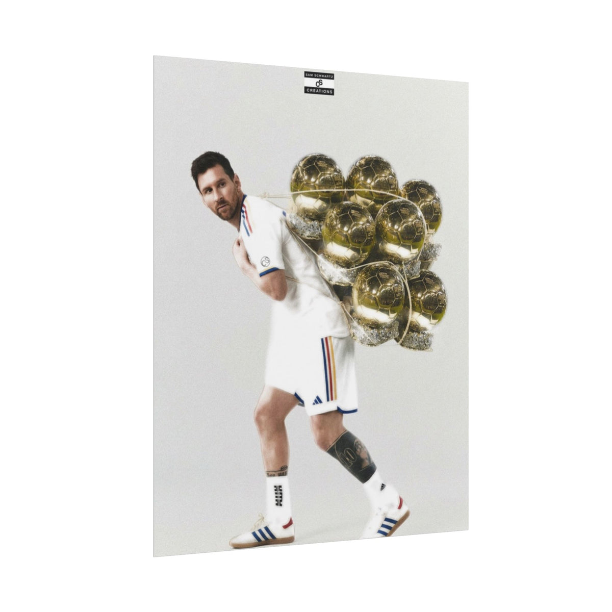 Weight of Greatness Poster | Lionel Messi Ballon d’Or Football Wall Art