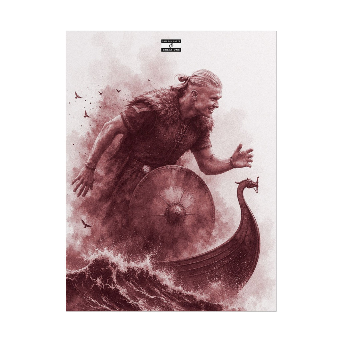 The Viking Poster | Erling Haaland Football Wall Art