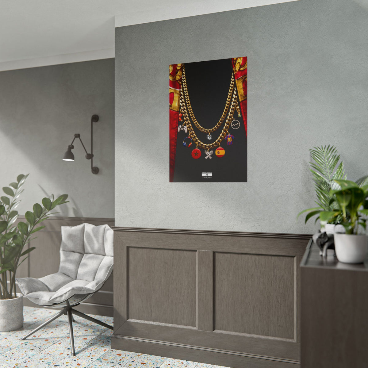 Culture in Gold Poster | Football, Music and Morocco-Spain Wall Art