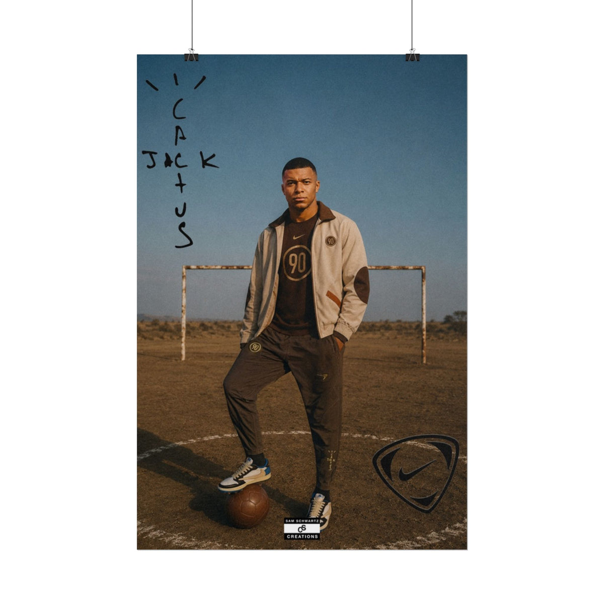 Cactus Jack 90 Poster | Kylian Mbappé Football Wall Art