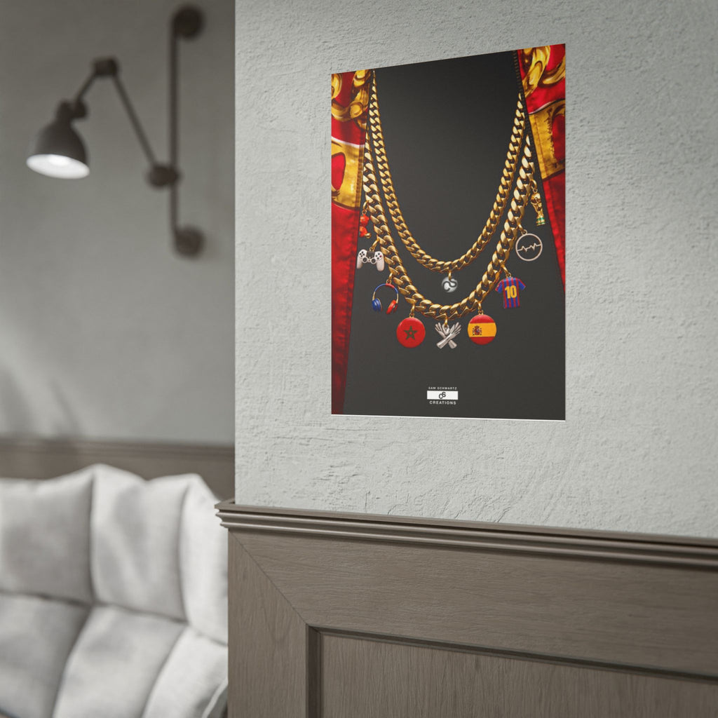 Culture in Gold Poster | Football, Music and Morocco-Spain Wall Art