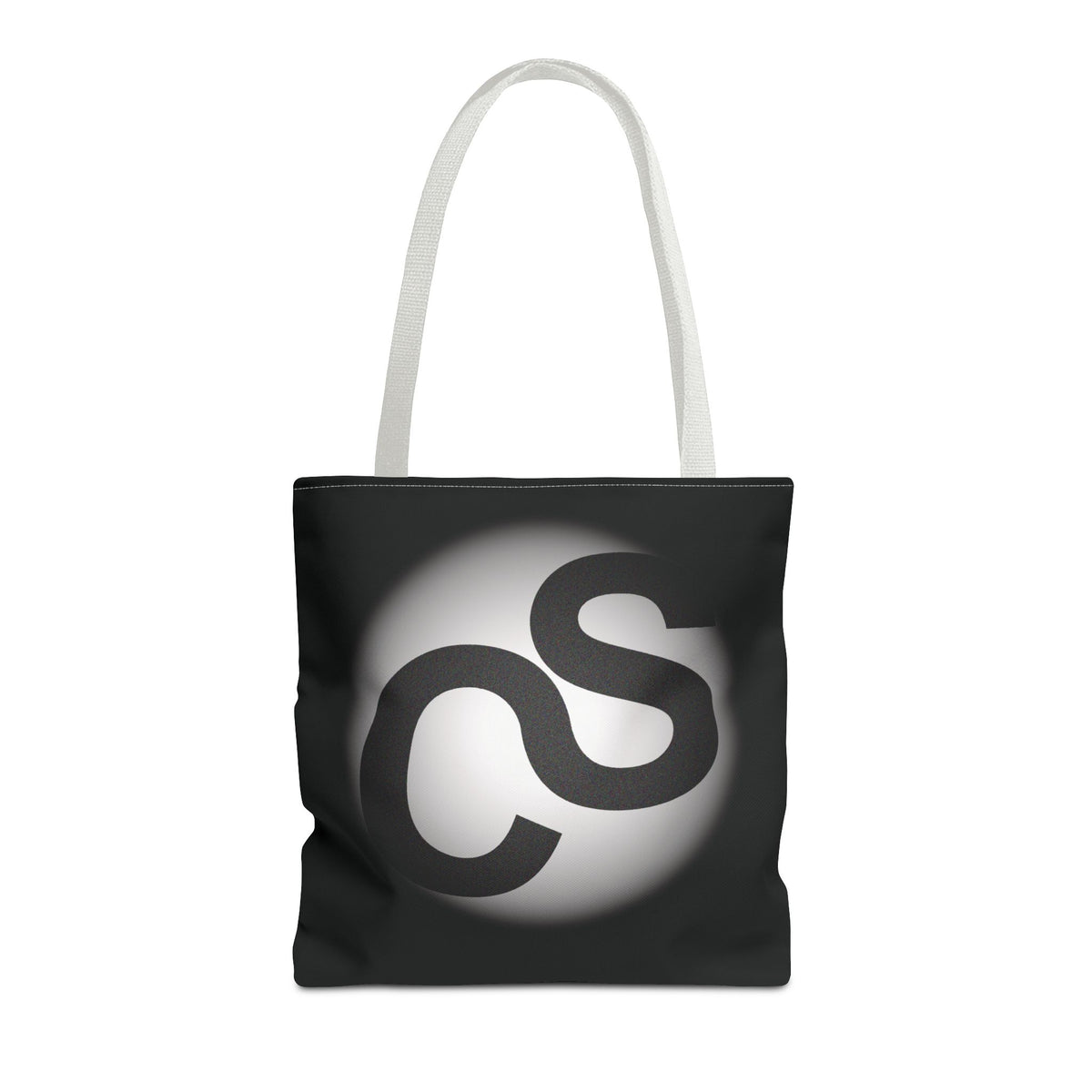 Monochrome Sam Schwartz Creations Logo Tote Bag – Minimalist Black & White Carryall