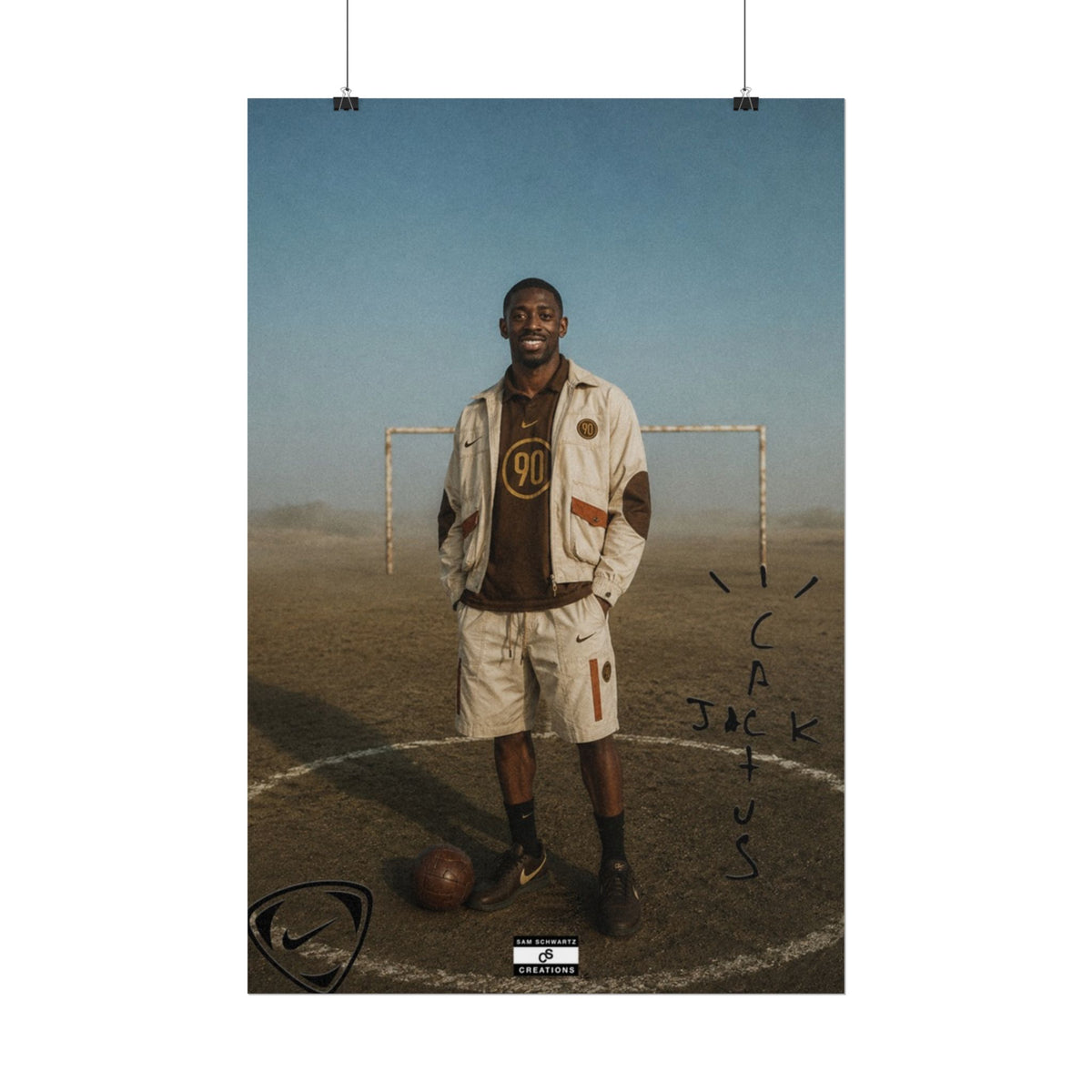 Cactus Jack 90 Poster | Ousmane Dembélé Football Wall Art