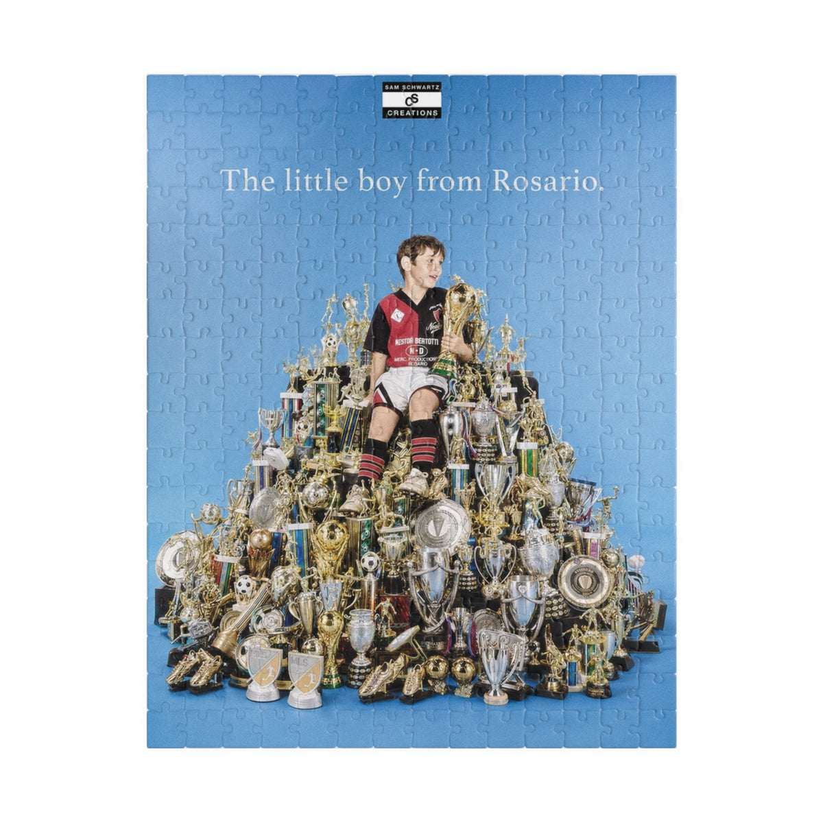 The Little Boy From Rosario Puzzle — Soccer Trophy Collage Jigsaw (110–1014 pcs)