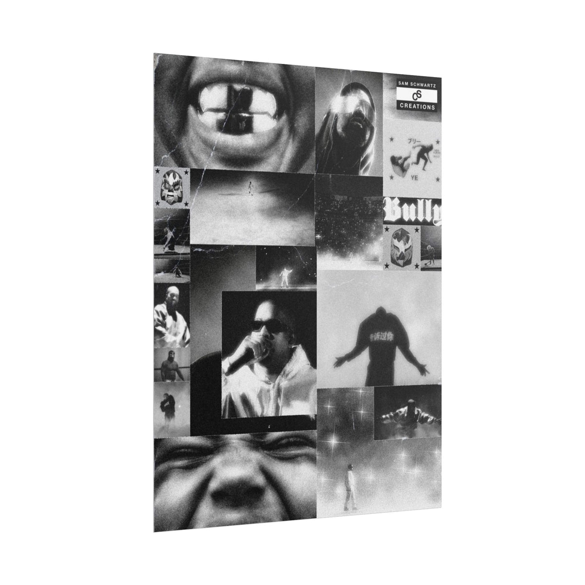 Bully Archive Poster | Experimental Kanye West Music Collage Wall Art