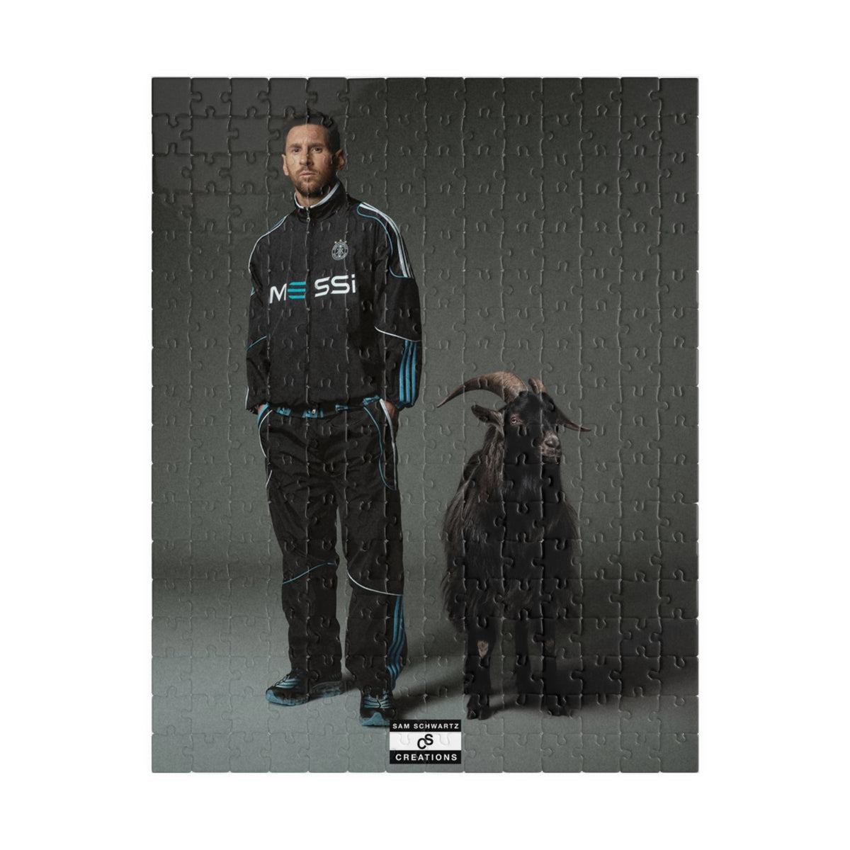 Messi and Goat Photo Jigsaw Puzzle — Soccer Legend Collectible (110/252/520/1014 pcs)